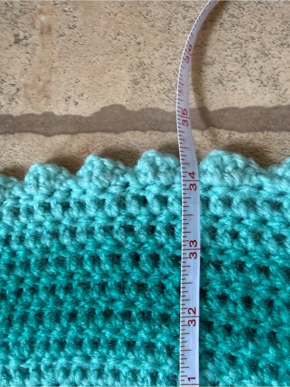 Handmade Teal Ombre Crochet Round Baby Blanket